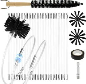 Gopong 313113012021 30 Feet Chimney Brush Cleaning Kit 4 Inch Head 23 Flexible Rods Compatible Wit