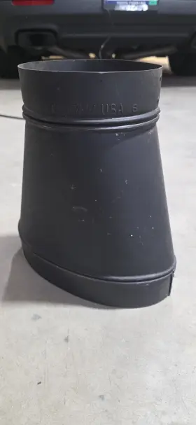 6x6-610-3pc Gray Metals 6 Inch X8 Oval Wood Stove Pipe Oval-to-round Adapter 24 Gauge Black