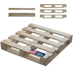 Greaton Pallet4way48-2g Unassembled Heavy-duty Wooden Pallet Kit 48x48x5 Inches Indust