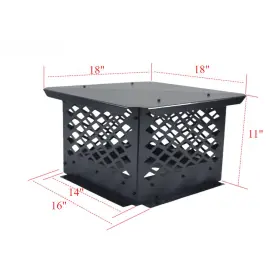 Ycz13x13g730i1xf0 Grefmoto Black Chimney Cap Flue Caps 14 Inch X14 Fireplace Cover 304 Stainless Steel