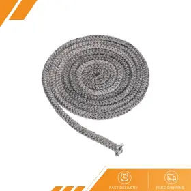 Gryfton 680811326843 3/8 Inch X 86 Wood Stove Gasket Graphite Fiberglass Round Seal Rope Black
