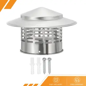 Gryfton 686130902959 4 Inch Chimney Cap 304 Stainless Steel Round Cover Hood Screen Roof Vent