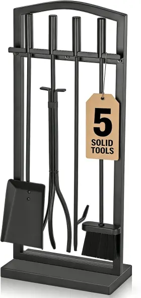Gxgj-5pc Gtongoko 29 Inch 5 Pieces Fireplace Tools Set With Stand Outdoor Fire For