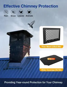 Hahaemall 751105796151 Chimney Cap 10 Inch X 19 Cover Rain Caps Fireplace Ca #2