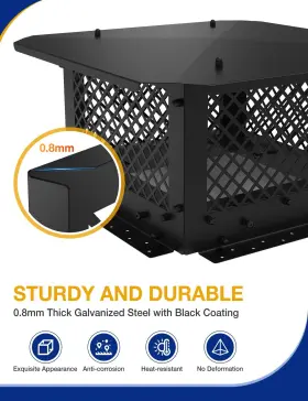 Hahaemall 751105796151 Chimney Cap 10 Inch X 19 Cover Rain Caps Fireplace Ca #3