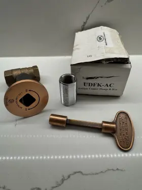 Hearth Products Controls 705209437892 Hpc Fire Replacement Flange And Key Antique Copper Udfk-ac