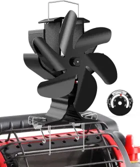 Hl12-80-45-0038us Hidalife Wood Stove Fan For Heater Heat Powered Fireplace 6 Blades With Bracket
