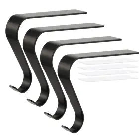 Am2419 Hmasyo Christmas Stocking Holders For Mantel Set Of 4 Black Metal Fireplace