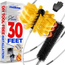 Ft-30-01 Holikme 30 Feet Dryer Vent Cleaner Kitflexible Lint Brush With Drill Attachme Ft-30-01 Holikme 30 Feet Dryer Vent Cleaner Kitflexible Lint Brush With Drill Attachme