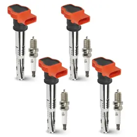 Hurotoms Huink064xs1234 4pcs Ignition Coil Pack With Iridium Spark Plug Compatible Audi Q5