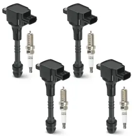 Hurotoms Huink097xs1234 4pcs Ignition Coil Pack With Iridium Spark Plug Compatible Nissan 2