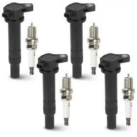 Hurotoms Huink102xs1234 4pcs Ignition Coil Pack With Iridium Spark Plug Compatible Hyundai
