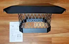 Hy-c 445027416497 9 X Galvanized Steel Chimney Cover Black Cap Single Bolt-on