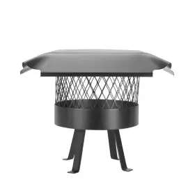 Hy-c 711181791518 10 Inch Round Slip-in Welded Leg Single Flue Chimney Cap In Black Galvanized Stee