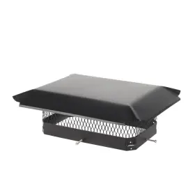 Hy-c Cbc1017 17in X 10in Bolt-on Single Flue Chimney Cap In Black Galvanized Steel Draft King
