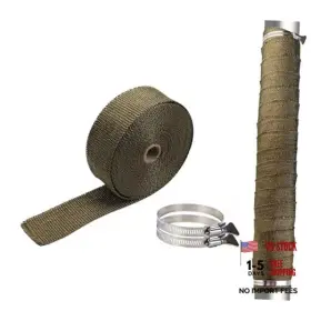 Illitan 769047288177 Fireproof Pipe Wrap With 2 Clamps 16.4ft 1.97inch 5 M 5cm 1472-2192 800