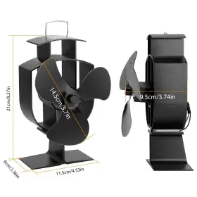 J0296 Imountek 4 Blades Fireplace Stove Fan Heat Powered For Winter Wood Log Burner #2