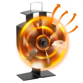 J0296 Imountek 4 Blades Fireplace Stove Fan Heat Powered For Winter Wood Log Burner #3