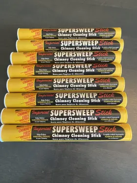 Imperial 063467842910 Lot Of 8 - Supersweep Stick Chimney Cleaning Reduces Creosote Imperial 063467842910 Lot Of 8 - Supersweep Stick Chimney Cleaning Reduces Creosote