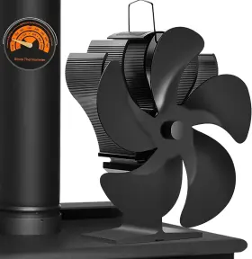 Fn01 Imperial Wood Stove Fan 5-blade Heat-powered Includes Thermometer Free Usa Shipping