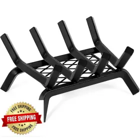 Inno Stage B0brn3bsg7 Fireplace Grate With Ember Retainer - Wrought Iron 14 Inch Heavy Duty