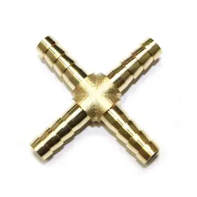 Fbx44 Interstate Pneumatics 1/4 Inch Brass Hose Barb Cross Manifold Fitting-p #2