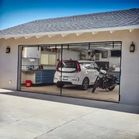 58509 Jobar Double Garage Door Screen Magnet Bottom Insect Bug Mesh 16ft. X 7ft Polyester