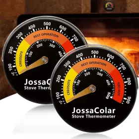 Jossacolar 744110392470 Wood Stove Thermometer Magnetic Pipe Thermometers Fireplace Temperature Gauge Fl