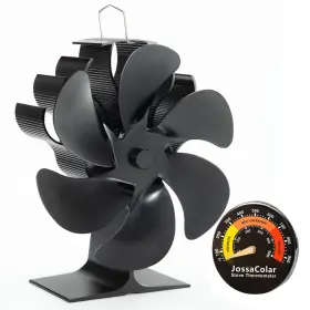 B0bdm14hvm Jossacolar Wood Stove Fan Heat Powered Non-electric Fireplace With Thermometer