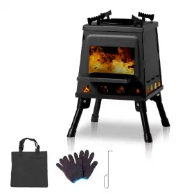 Karl Home 445048094070 Large Ultra Light-weight Portable Camping Stove Fire Pit With Carry Case