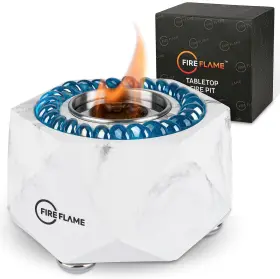 Kiknek 850032818223 Fireflame Tabletop Fire Pit Bowl - Portable Concrete Mini Personal Fireplace