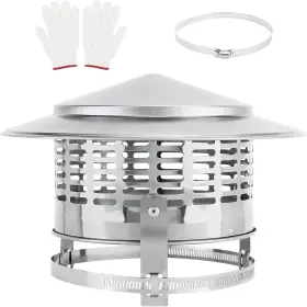 Sd-476 Komclub 8 Inch Stainless Steel Round Cone Top Chimney Cap - Vent Cover For Roof