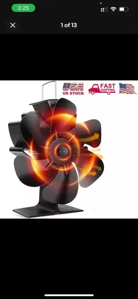 Komikka Hy Blfs 02 Heat Powered Stove Fan 140 F Fast Start 4-blade Wood Fireplace