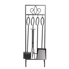 80-fpts-13 Lavish Home 5pc Fireplace Tools Set Fire For Places Pits Woodstoves Black