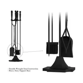 Hw0200002 Lavish Home Black 5-piece Fireplace Tool Set With Ergonomic Ball Handles #2 Hw0200002 Lavish Home Black 5-piece Fireplace Tool Set With Ergonomic Ball Handles #2