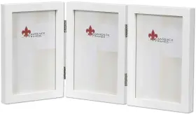 755857t Lawrence Frames Hinged Triple White Wood Picture Frame Gallery Collection 5