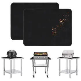 Leadcon 758073820451 2 Pack Heat Resistant Mats For Grill Table Fireproof Bbq Mat Under