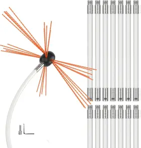 Leetin 726084102606 Neaglory 20 Ft Chimney Sweep Kit Brush With Nylon Flexible Rods
