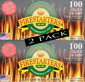 Lightning Nuggets B07f33n6l9 An100-2 Fire Starters 200 Count Pine Scented Safe Indoor/outdo