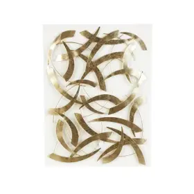 Litton Lane 445010228212 48 Inch X 36 Metal Gold Metallic Curved Rod Abstract Wall Decor With White Wo