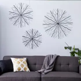 Litton Lane 744759779045 Caspian 3-pack 37 Inch X 2 Black Metal Starburst Wall Decor With Branch Inspi
