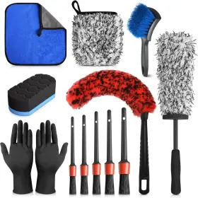Lya-clqjtz-10 Lyasil 12 Pcs Professional Wheel Cleaning Brush Set For Car Detailing And Brake Dust Kit