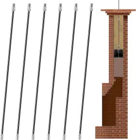 Madholly 445046886875 18 Ft Total Fiberglass Chimney Cleaning Rod- Brush Rod For 1/4 Inch Npt Brus Madholly 445046886875 18 Ft Total Fiberglass Chimney Cleaning Rod- Brush Rod For 1/4 Inch Npt Brus