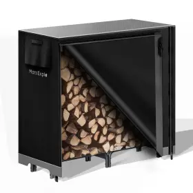 Me176211 Mars Explo 4ft Firewood Log Rack With Cover Outdoor Heavy Duty Indoor