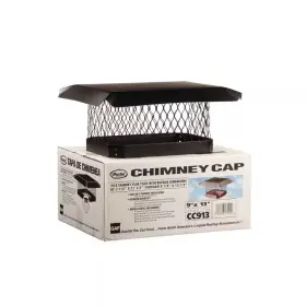 Master Flow 744110506396 9 In X 13 Galvanized Steel Fixed Chimney Cap Black Single-piece Hood Design #2