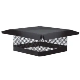 Master Flow 744110506396 9 In X 13 Galvanized Steel Fixed Chimney Cap Black Single-piece Hood Design