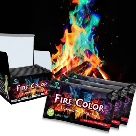 Fire-12 Meker Fire Color Changing Packets Pit Campfires Outdoor Bonfire Magic Colorful