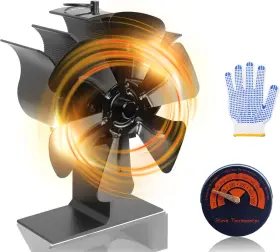Melede 445001830813 6-blade Heat Powered Stove Fan For Wood/log Burner/fireplace Increases 80% More