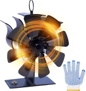 Melede 748792608195 8-blade Heat Powered Stove Fan For Wood/log Burner/fireplace Increases 80 Melede 748792608195 8-blade Heat Powered Stove Fan For Wood/log Burner/fireplace Increases 80