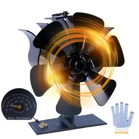 Melede 781044973856 6-blade Heat Powered Stove Fan For Wood/log Burner/fireplace Increases 80% Mo